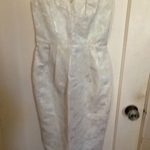 ASOS WHITE JACQUARD DRESS